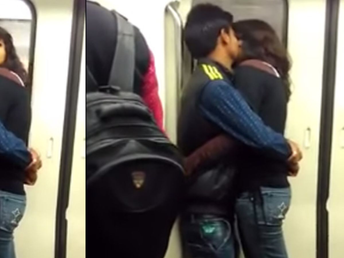 Delhi Metro Couple Kissing Video Goes Viral Romantic Couple Crossing