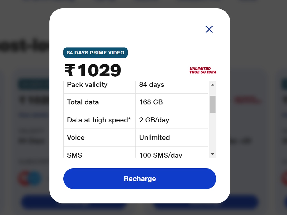 Check this Jio recharge offering free Prime Video membership