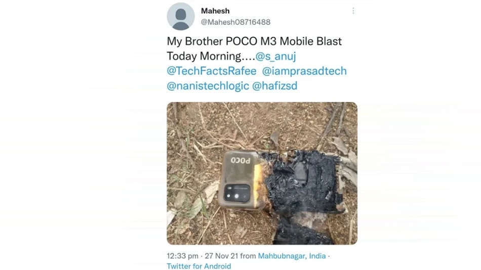 POCO M3 caught on fire
