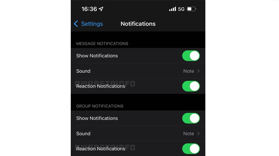 WhatsApp Message Reaction feature