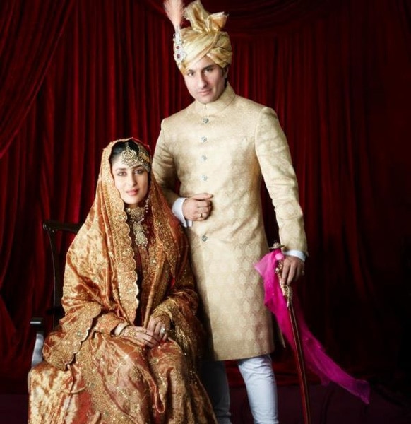 सैफ अली खान और करीना की शादी की तस्वीर।