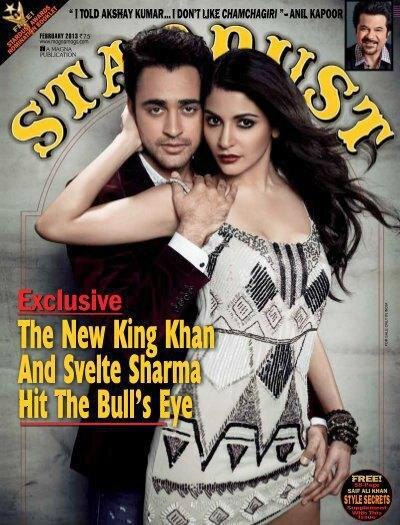 स्टार डस्ट मैगजीन के फरवरी 2013 अंक के कवर पेज पर अभिनेता इमरान खान और अनुष्का शर्मा।