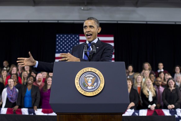 गा के डेकाटुर में डेकाटुर कम्यूनिटी रिक्रिएशन सेंटर में शिक्षा के बारे में अमेरिकी राष्ट्रपति बराक ओबामा ने लोगों को संबोधित किया।