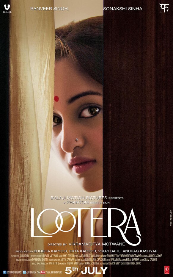आगामी फिल्‍म लुटेरा के एक पोस्‍टर में अभिनेत्री सोनाक्षी सिन्‍हा। इस फिल्‍म में रणवीर कपूर और विक्रमादित्‍य मोटवाने भी हैं।