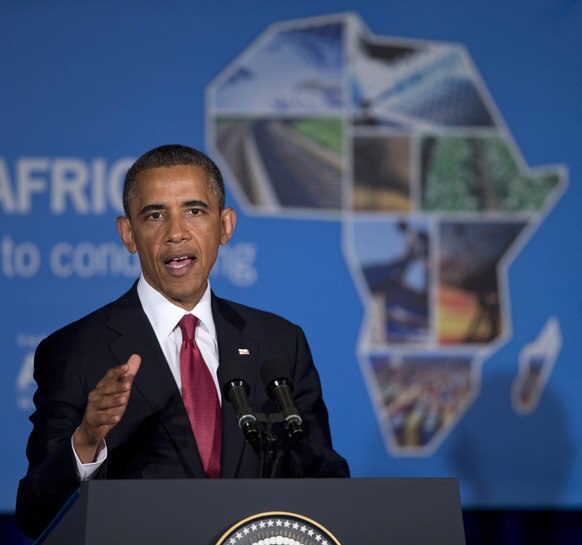 अफ्रीका में निवेश के मुद्दे बोलते हुए अमेरिकी राष्ट्रपति बराक ओबामा।
