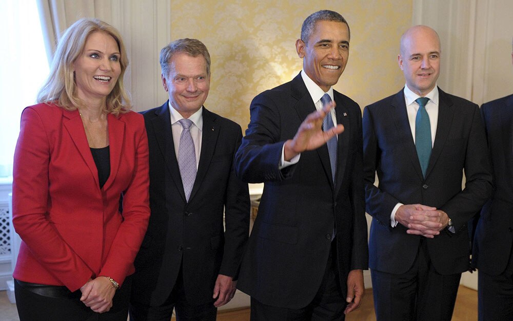 डेनमार्क के प्रधानममंत्री के साथ अमेरिकी राष्ट्रपति बराक ओबामा।