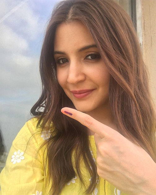 anushka sharma - Started my morning by casting my vote anushka sharma - Started my morning by casting my vote