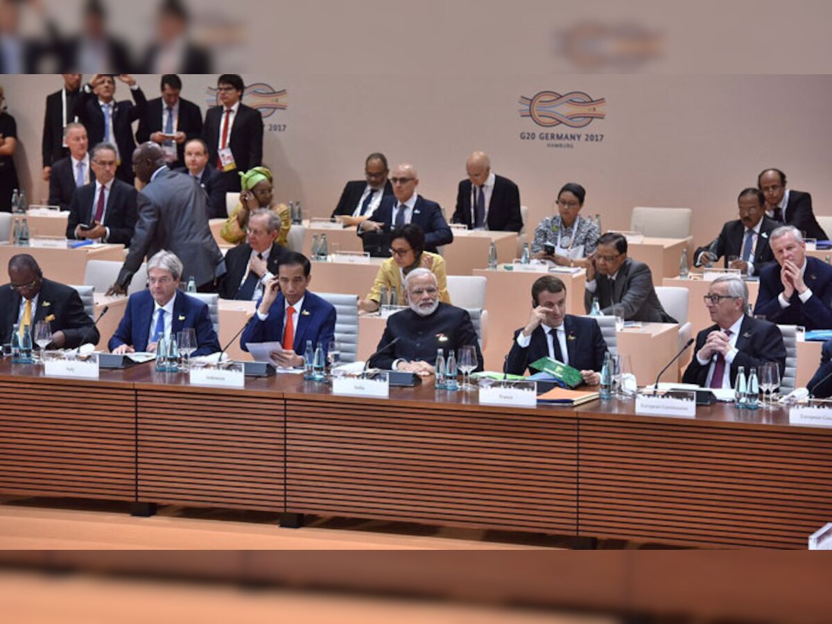 जर्मनी के हैमबर्ग में आयोजित जी20 शिखर सम्मेलन में मौजूद भारत के प्रधानमंत्री नरेंद्र मोदी. (Photo : Gopal Baglay/Twitter)