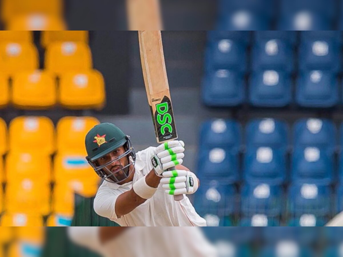 एकमात्र टेस्ट मैच के तीसरे दिन श्रीलंका के खिलाफ बल्लेबाजी करते जिंबाब्वे के सिकंदर रजा. (PHOTO : @chiefkoti/Twitter)
