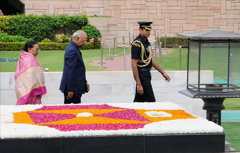 President-elect Ram Nath Kovind performs parikrama at the Samadhi of Mahatma Gandhi President-elect Ram Nath Kovind performs parikrama at the Samadhi of Mahatma Gandhi