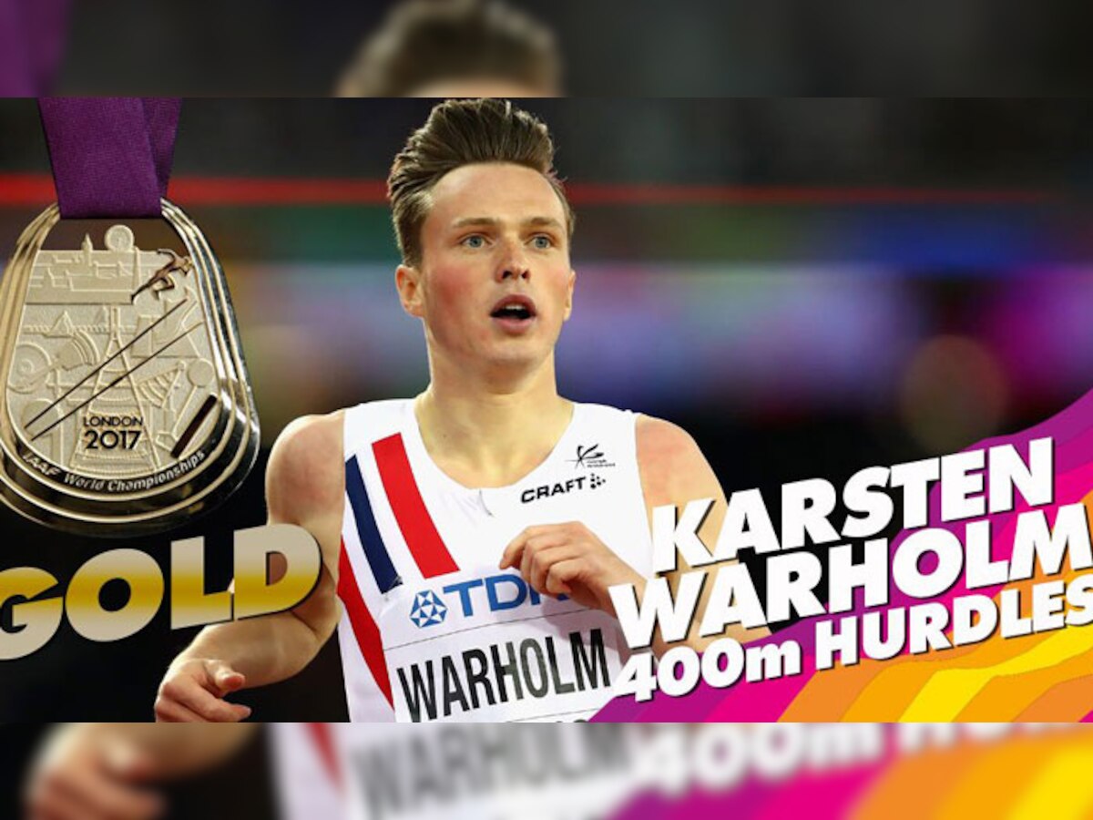 नोर्वे के एथलीट वारहोल्म ने 48.35 सेकेंड में इस रेस को जीत कर अपना पहला विश्व चैम्पियनशिप का स्वर्ण पदक हासिल किया. (PHOTO : IAAF World Champs/Twitter)