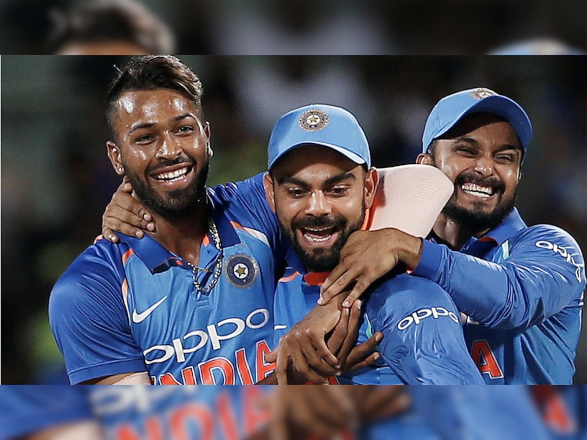 जीत दर्ज करने के बाद टीम इंडिया. (Photo : ICC)