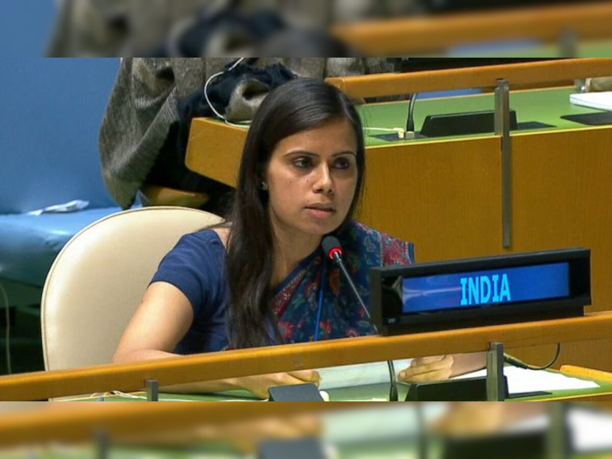 संयुक्त राष्ट्र में भारत की फर्स्ट सेक्रेटरी एनएम गंभीर (तस्वीर साभार: ANI)