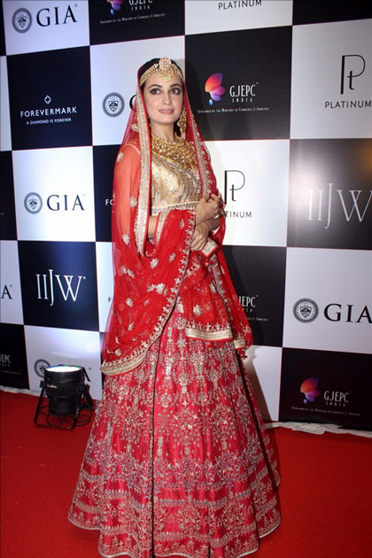 Actress Dia Mirza during the 7th edition of India International Jewelry Week (IIJW 2017) in Mumbai. Actress Dia Mirza during the 7th edition of India International Jewelry Week (IIJW 2017) in Mumbai.