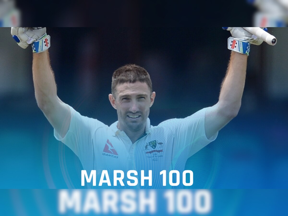 मार्श ने नाबाद 126 रन बनाये जो उनके टेस्ट करियर का पांचवां शतक है. (Twitter/ICC/3 Dec, 2017)