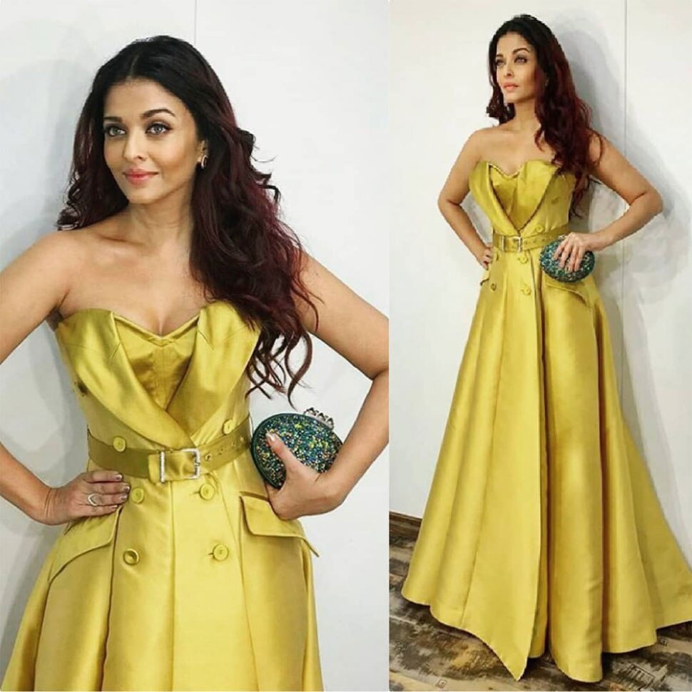 Aishwarya Rai, Mukesh Ambani, Golden Gown, ऐश्वर्या राय बच्चन, मुकेश अंबानी