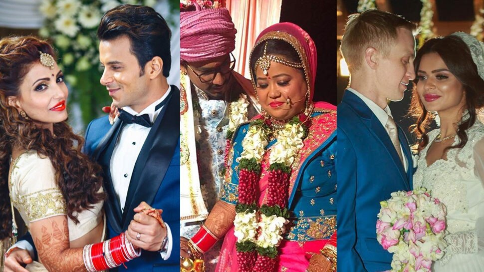 Year Ender 2017 Bharti Singh Surveen Chawla Aashka Gauradia TV celebs weddings of 2017 Year Ender 2017 Bharti Singh Surveen Chawla Aashka Gauradia TV celebs weddings of 2017