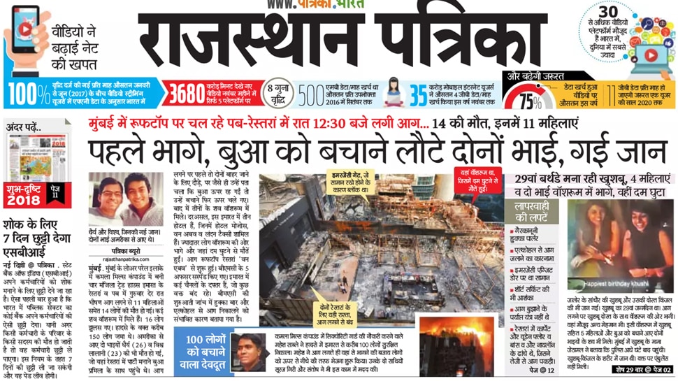 Top headlines and News of Hindi and English Newspaper