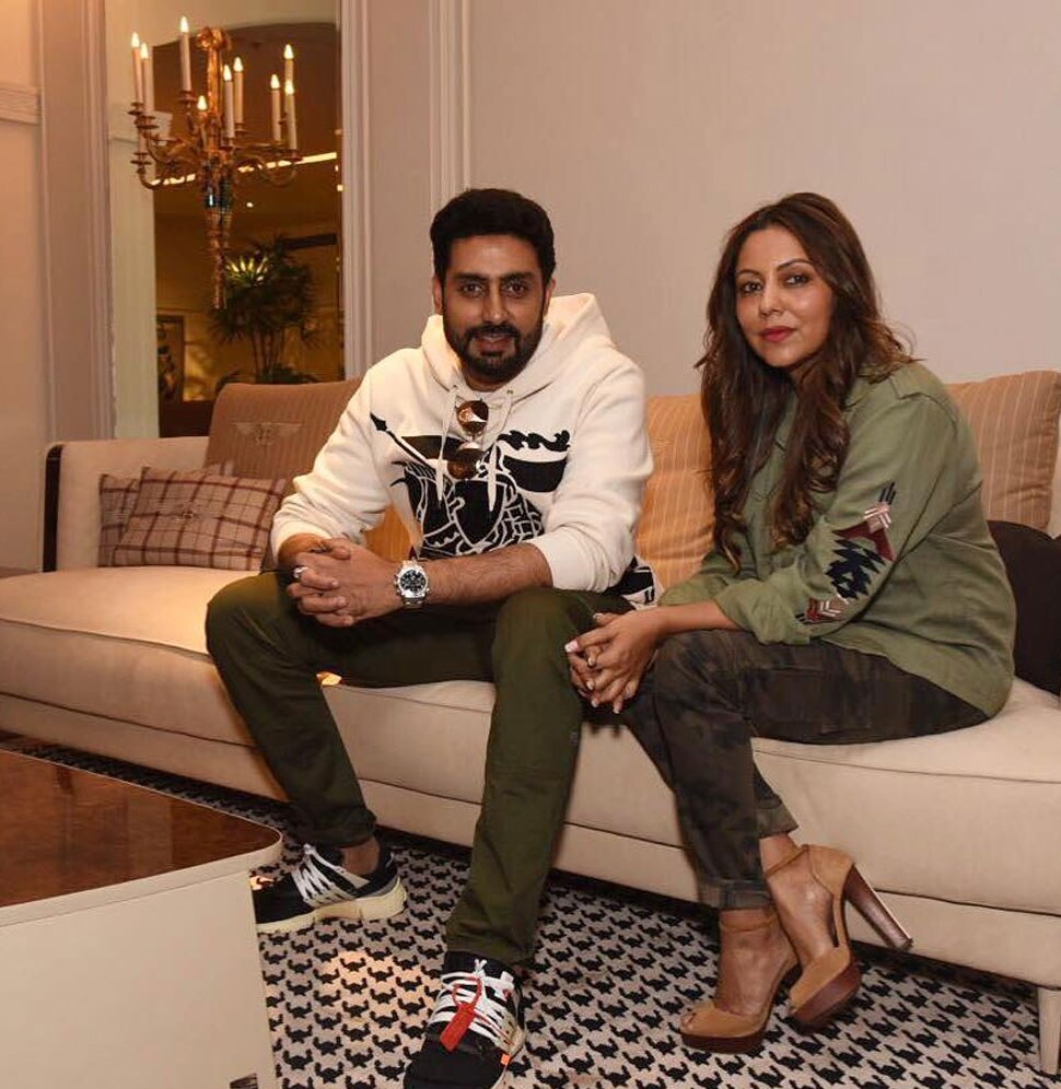 Aishwarya Rai Bachchan ith Abhishek Bachchan at Gauri Khan Studio Aishwarya Rai Bachchan ith Abhishek Bachchan at Gauri Khan Studio