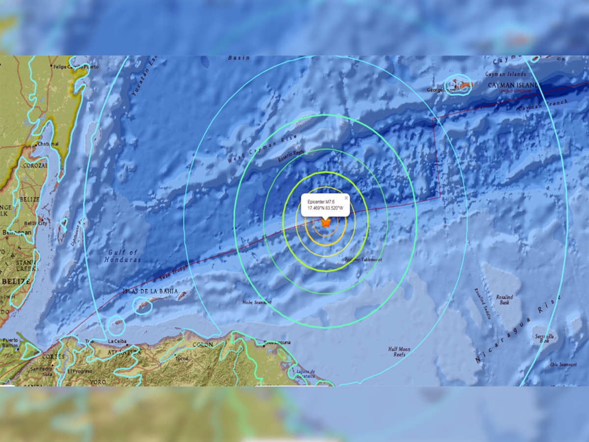 कैरेबियाई द्वीपों पर बुधवार को भूकंप के शक्तिशाली झटके महसूस किए गए. रिक्‍टर स्‍केल पर इनकी तीव्रता 7.8 मापी गई.