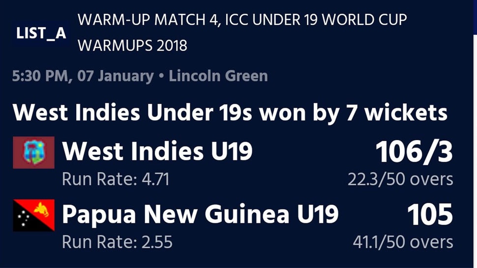 WI beats Papua Guinea WI beats Papua Guinea