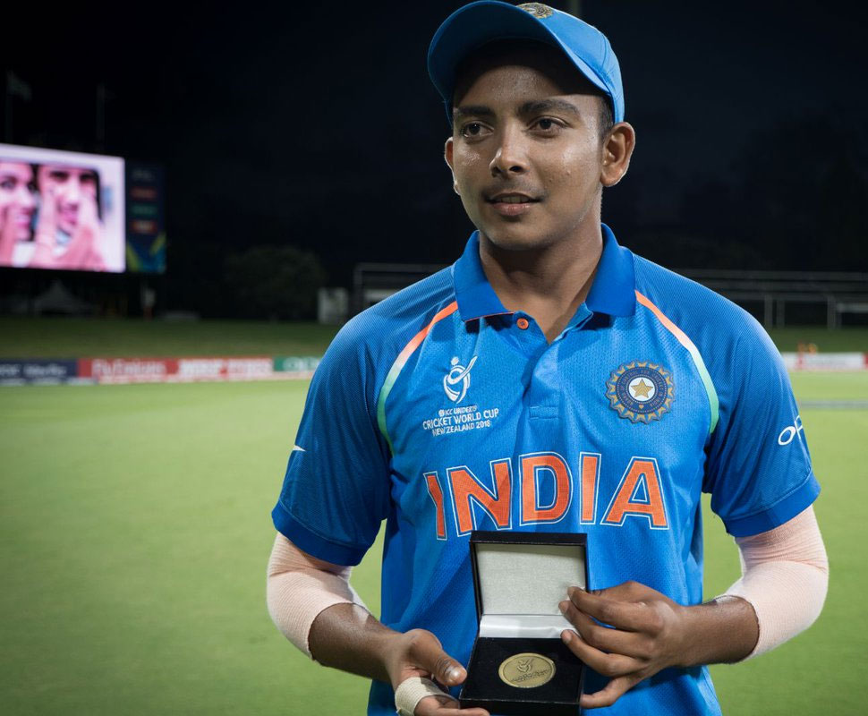 Prithvi Shaw was Man of the Match Prithvi Shaw was Man of the Match