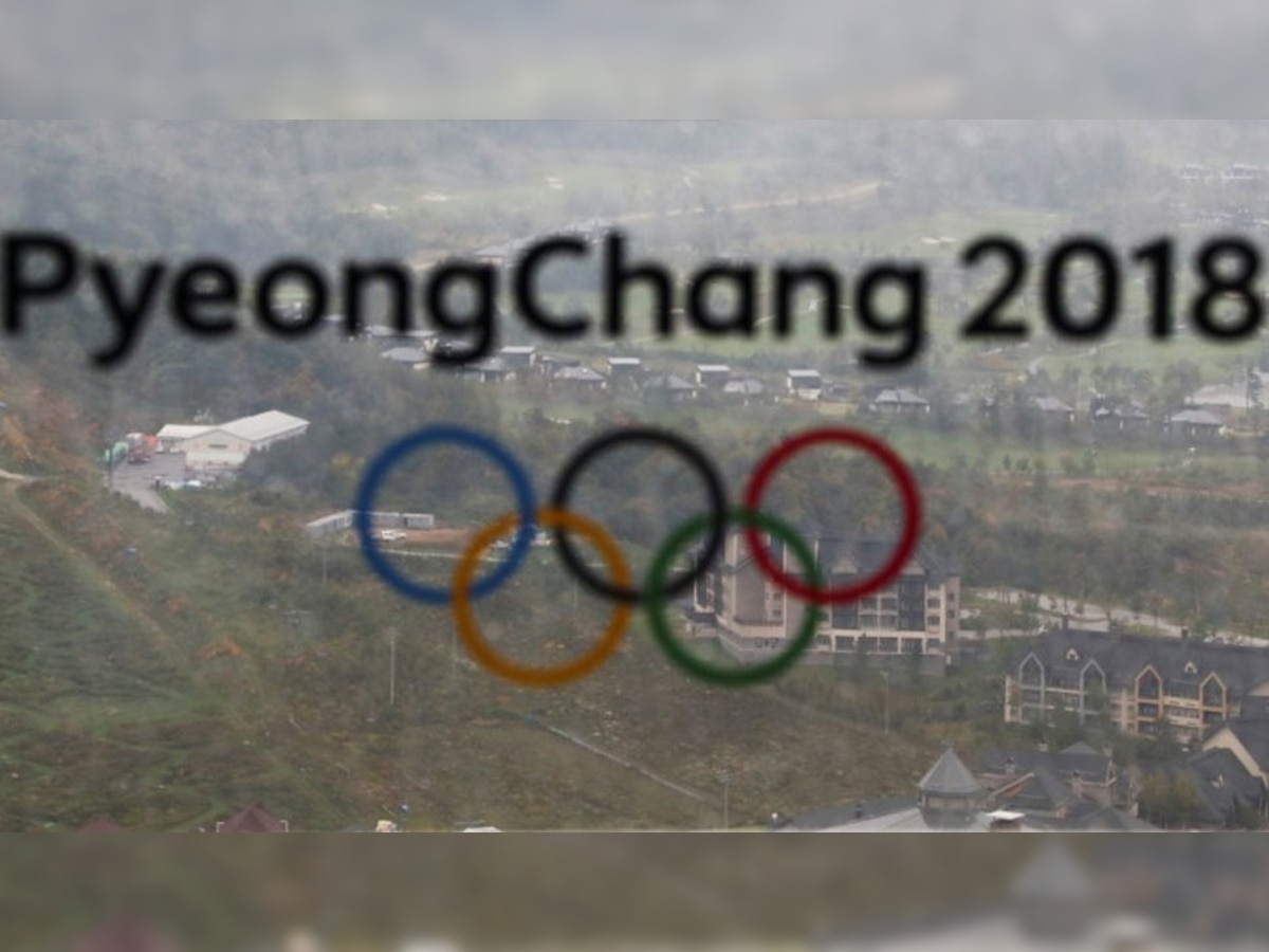 दक्षिण कोरिया में आयोजित होने जा रहे शीतकालीन ओलम्पिक का लोगो.