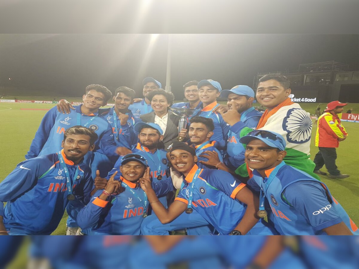  भारत ने अंडर-19 वर्ल्ड कप में ऑस्ट्रेलिया को 8 विकेट से हराया (PIC: Cricketworldcup/Twitter)