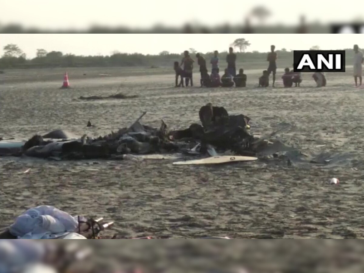 भारतीय वायुसेना का विमान Microlight Virus SW-80 दुर्घटनाग्रस्त, दोनों पायलटों की मौत (फोटोः एएनआई) 