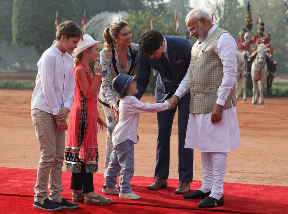 justin trudeau children and pm narendra modi meet's cute photos