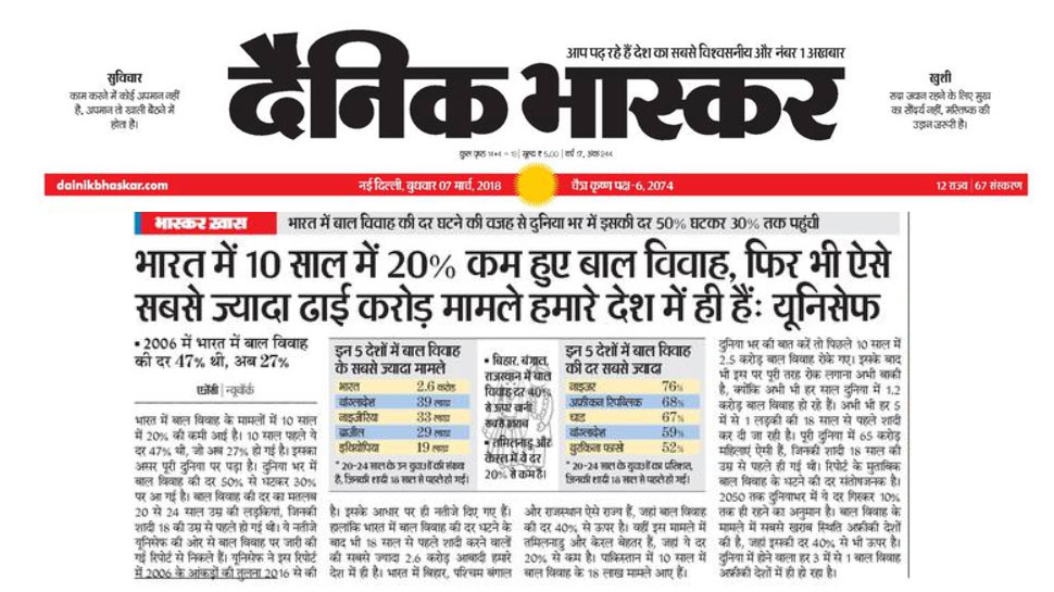 UNICEF report on child marriage in India UNICEF report on child marriage in India