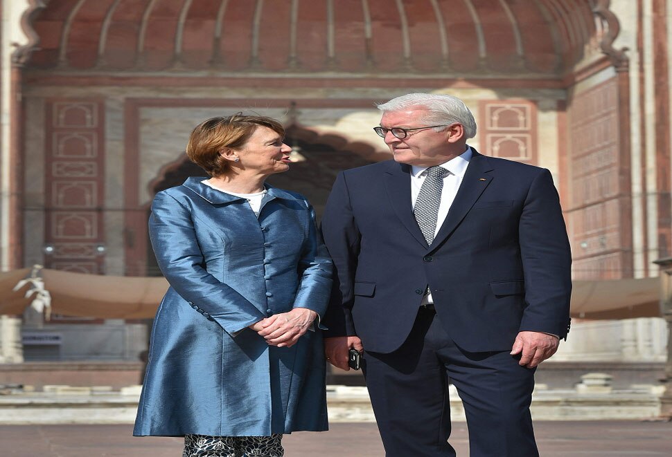 German President Frank-Walter Steinmeier and his wife visit jama masjid German President Frank-Walter Steinmeier and his wife visit jama masjid