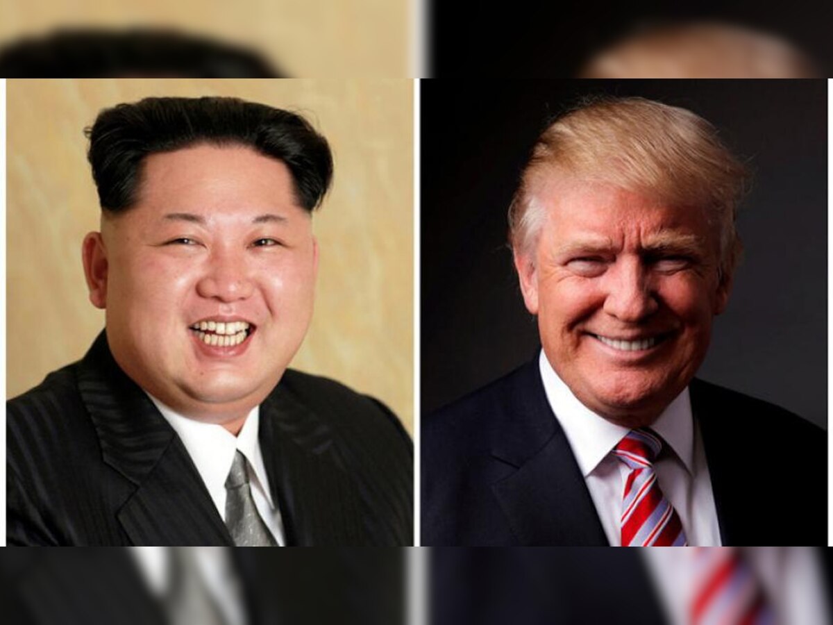 उत्तर कोरिया के कथित तानाशाह किम जोंग उन (बाएं) और अमेरिका के राष्ट्रपति किम जोंग उन.