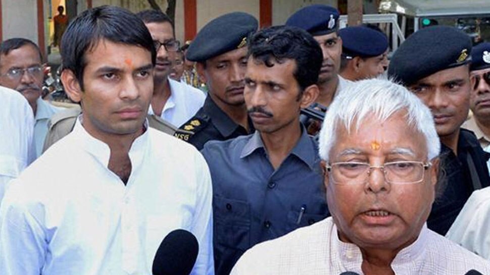 Tej Pratap and Lalu yadav