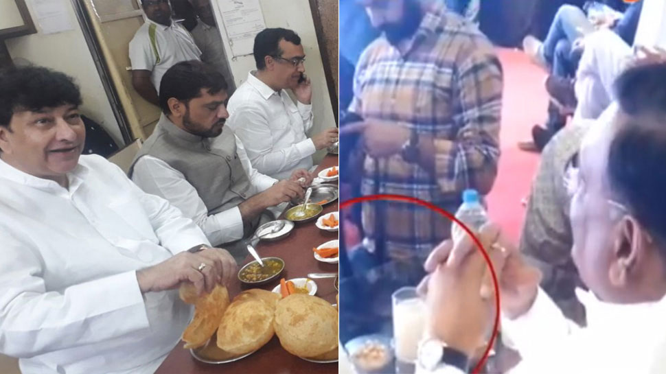 Congress leaders eating before starting their fast, pics viral on social media Congress leaders eating before starting their fast, pics viral on social media