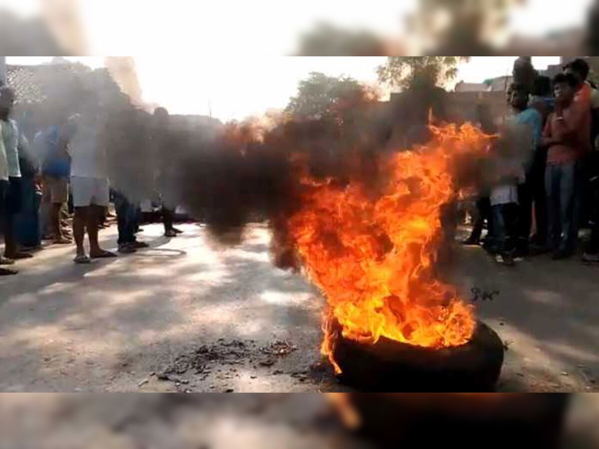 भारत बंद के दौरान बिहार के कई हिस्सों में विरोध प्रदर्शन.