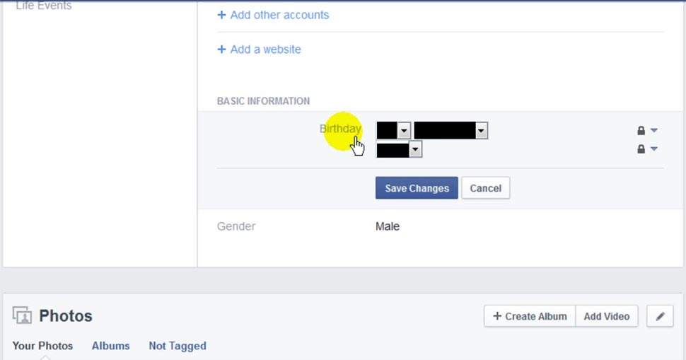 Delete your birthdate from facebook page Delete your birthdate from facebook page
