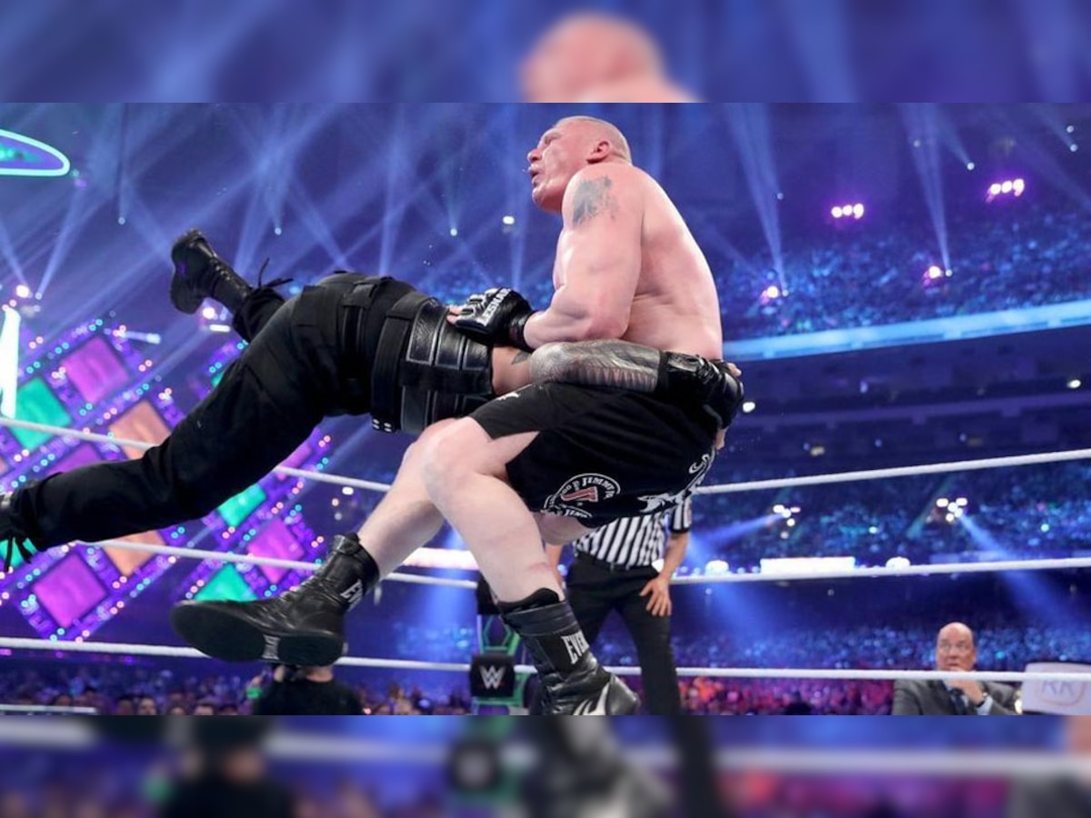 ग्रेटेस्ट रॉयल रंबल में ब्रॉक लैसनर से हारे रोमन रेंस (PIC : WWE.com)