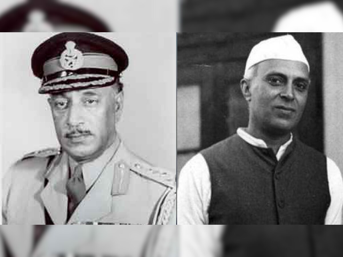 1959 में जनरल केएस थिमैया(बाएं) ने इस्‍तीफा दे दिया था लेकिन प्रधानमंत्री पंडित नेहरू के आग्रह पर इसे वापस ले लिया.(फाइल फोटो)