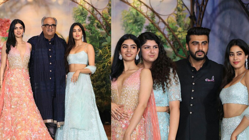 Sonam Kapoor Wedding Arjun Kapoor Pose With Jhanvi And Khusi For First Time See Videos And