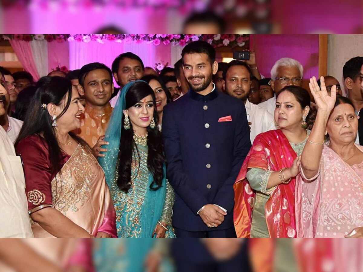 तेजप्रताप यादव और ऐश्वर्या राय शादी में सिंपल लुक में दिखाई देंगे (फाइल फोटो-PTI)