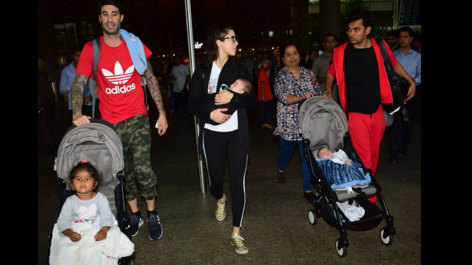 Sunny Leone first public appearance with her all her three kids see pics Sunny Leone first public appearance with her all her three kids see pics