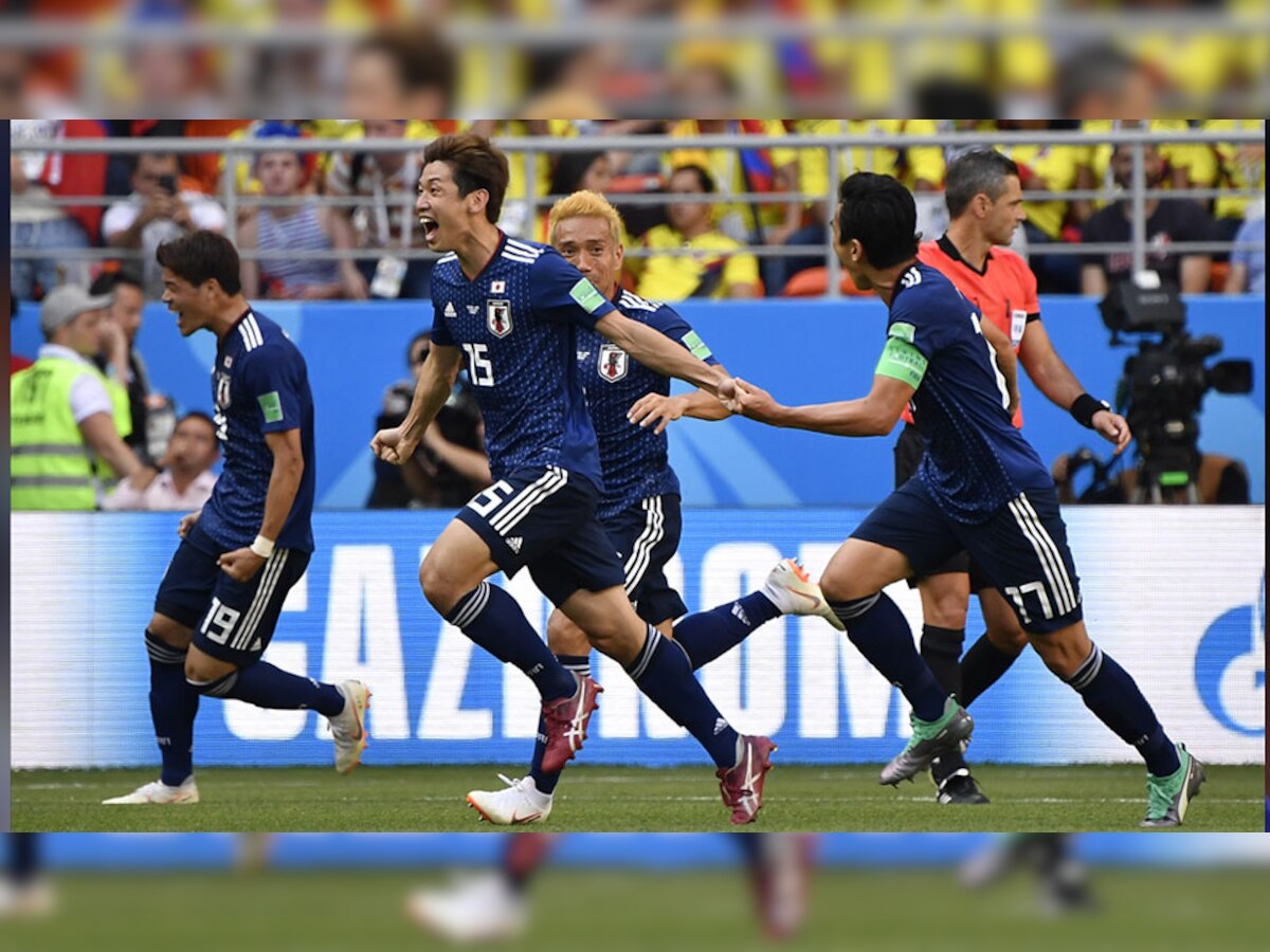 जापान के युया ओसाको ने हेडर गोल कर टीम को कोलंबिया के खिलाफ ऐतिहासिक जीत दिलाई. ( फोटो : IANS)