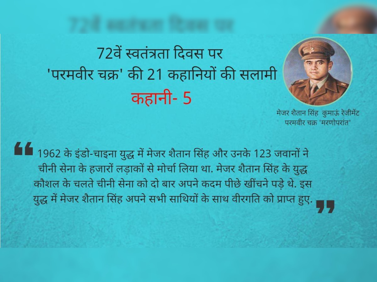 याद करो कुर्बानी: गोलियों से छलनी मेजर शैतान सिंह ने पोस्‍ट छोड़ने से किया इंकार और फिर...