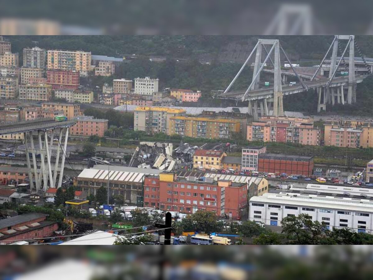 इटली में बड़ा हादसा, जेनोआ में पु‍ल का 650 फुट लंबा हिस्‍सा गिरने से 38 की मौत