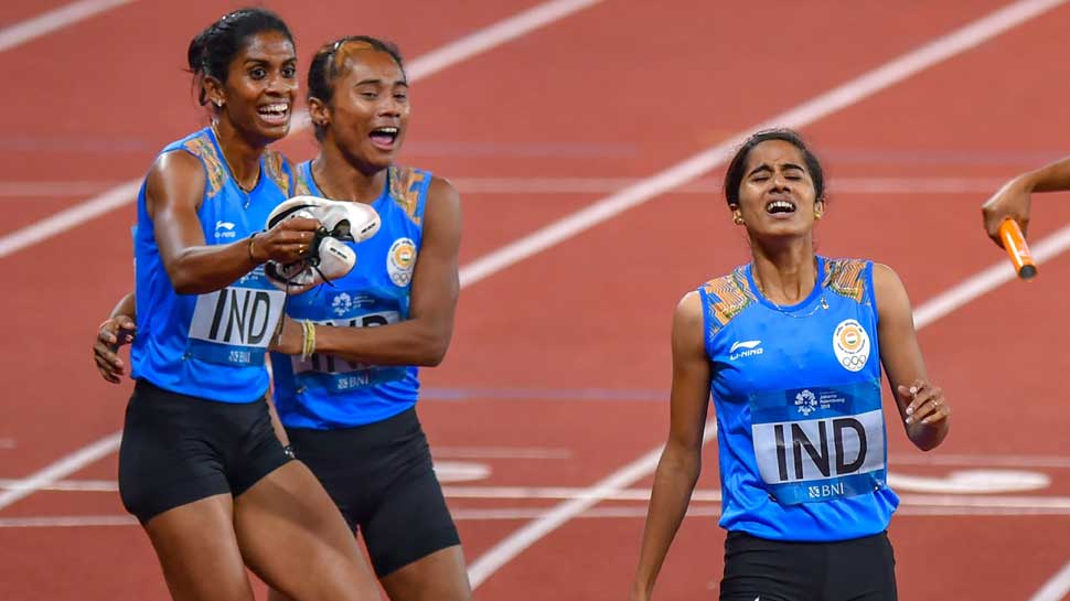 महिलाओं ने रिले रेस में गोल्डन डबल बनाया asian games 2018