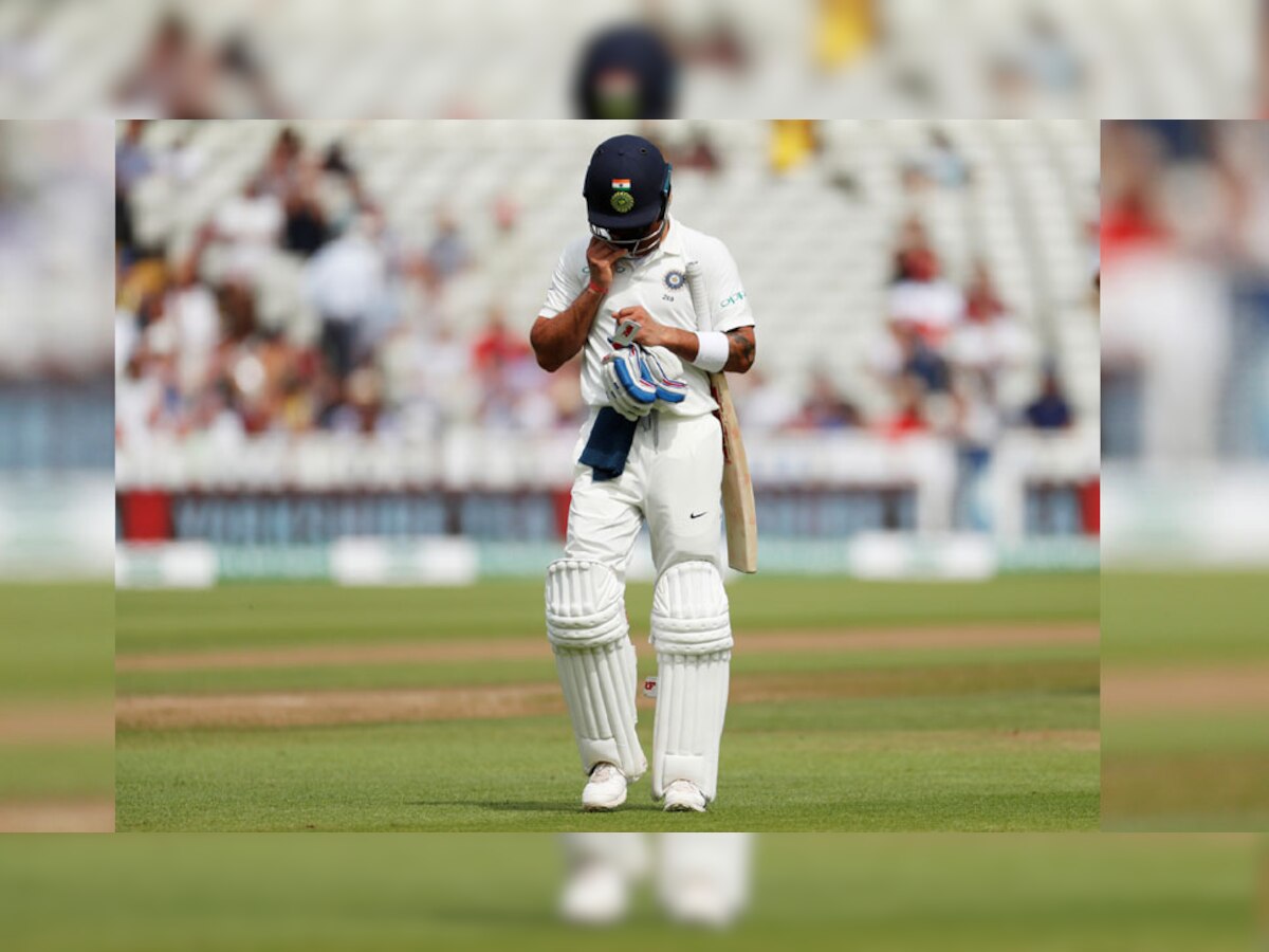 टीम इंडिया की पहली पारी में 174 पर 6 विकेट गिर गए हैं. कप्तान विराट 49 बनाकर आउट हुए.    ( फोटो : Reuters)
