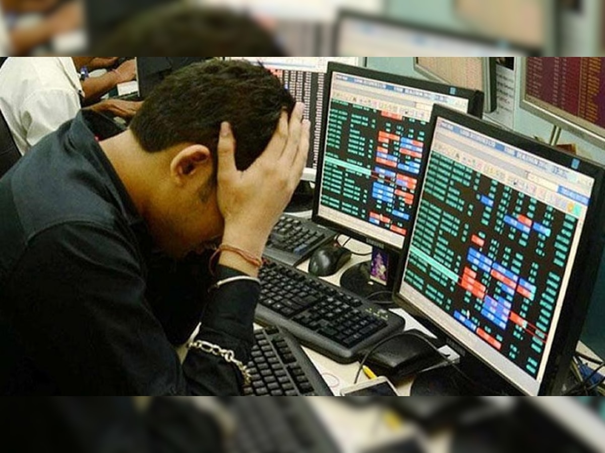 शेयर बाजार में फिर गिरावट, सेंसेक्स 300 अंक टूटकर 35000 के नीचे, निफ्टी 10500 के पास