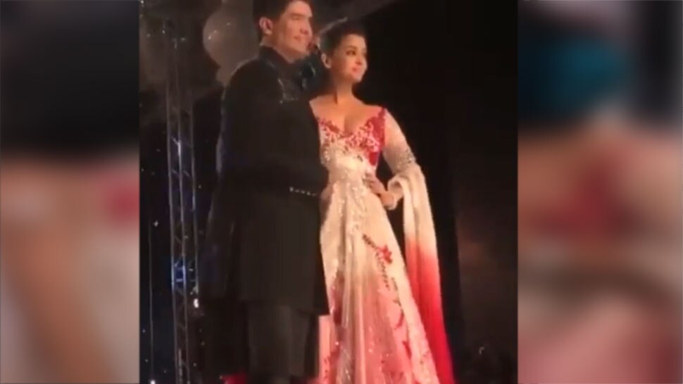 मनीष मल्होत्रा के साथ रैंप पर ऐश्वर्या Aishwarya With Manish Malhotra