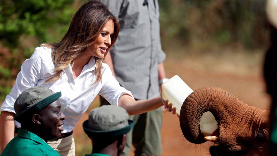 केन्या सफारी में मेलानिया Melania Trump in kenya safari